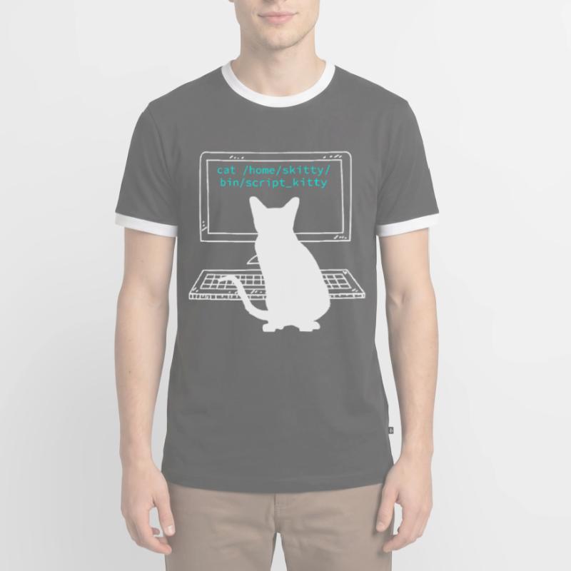 Cat Owner Programmer Coder Computer Scientist Men's Ringer Shirt