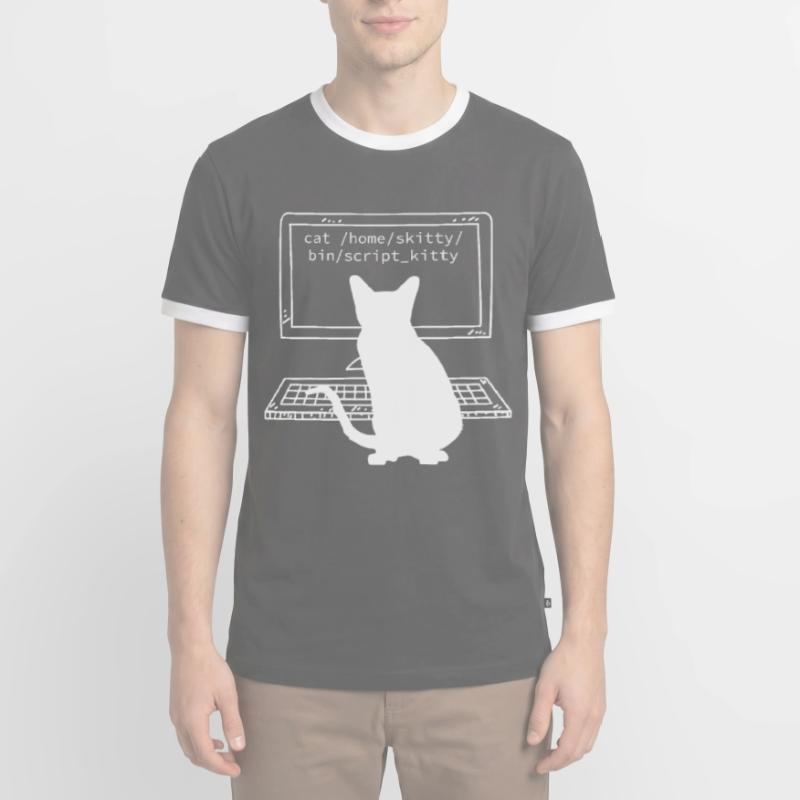 Programmer Coder Computer Scientist Fun Cats Men's Ringer Shirt