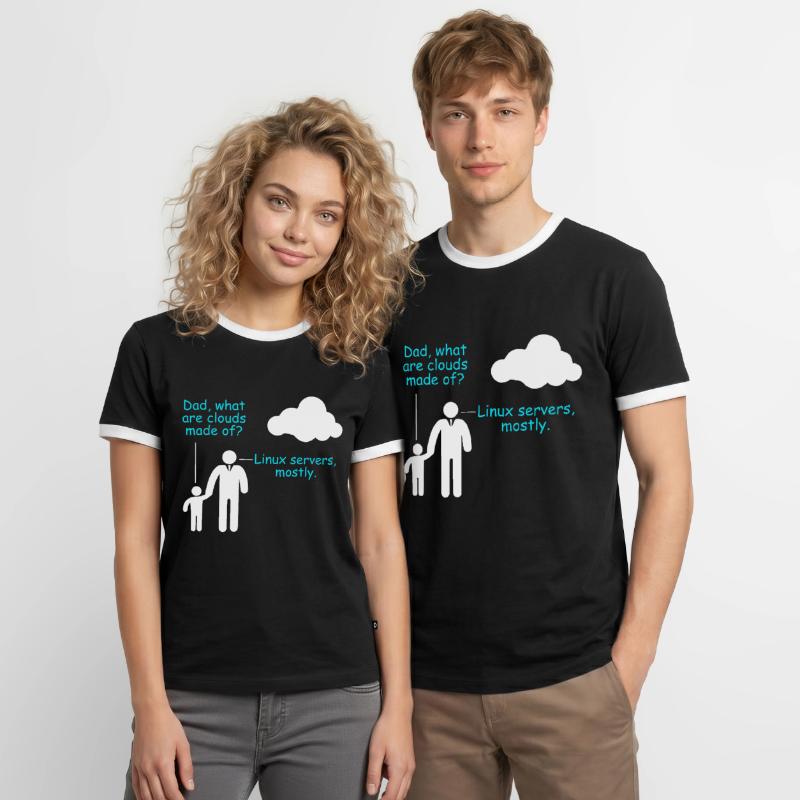 Coder Logiciel Développeur Blague Cloud Linux Server T-shirt contrasté Homme
