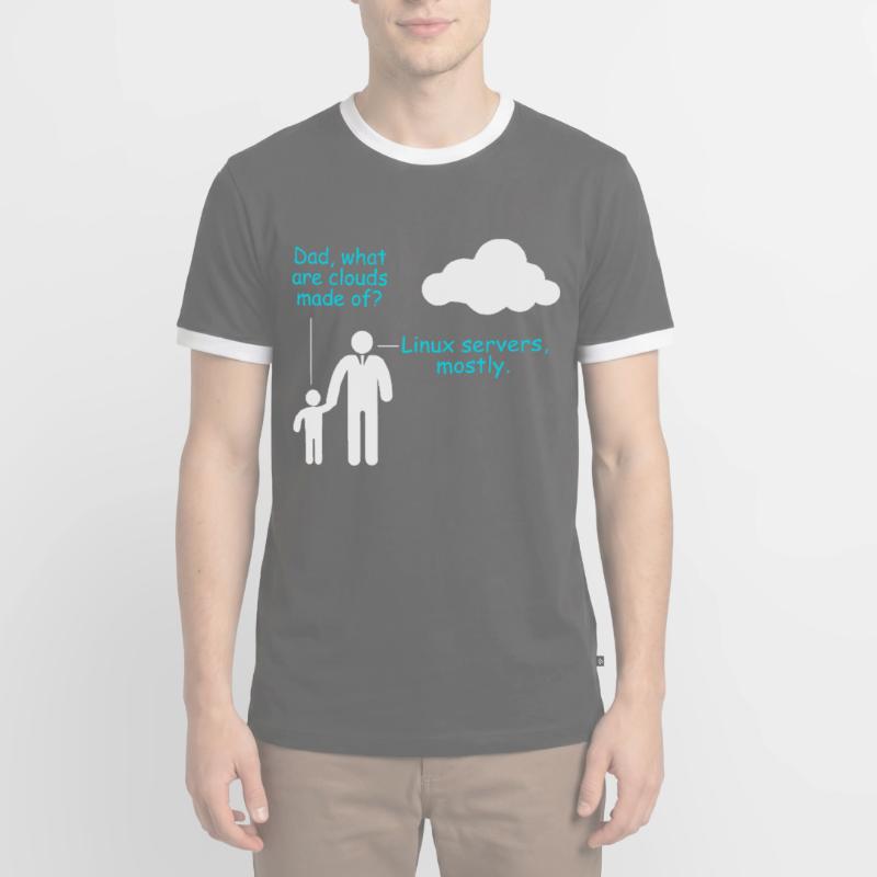 Coder Logiciel Développeur Blague Cloud Linux Server T-shirt contrasté Homme