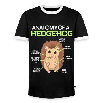 Anatomie d’un hérisson - T-shirt contrasté Homme - noir/blanc - Devant - AI Model Female 172 light (172cm) & AI Model Male 178 light (178cm)
