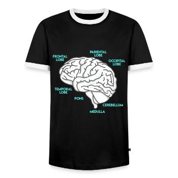 Anatomie eines Gehirns Medizin Student - Männer Kontrast-T-Shirt - Schwarz/Weiß - Vorne - AI Model Female 172 light (172cm) & AI Model Male 178 light (178cm)