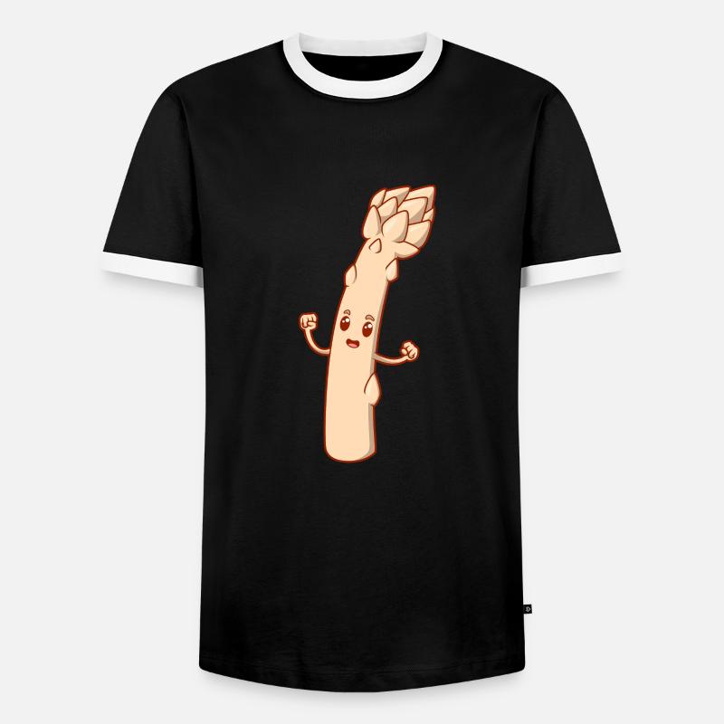 Comic Asparagus - Men's Ringer Shirt - black/white