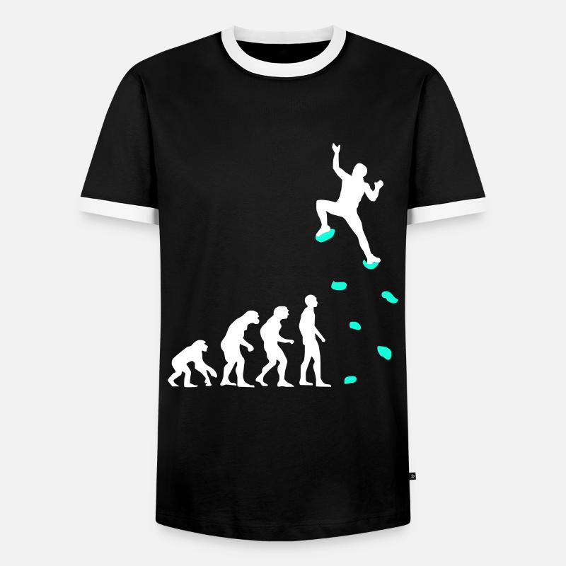 Climbing Evolution Climbing Handles Climbing Wall - Men's Ringer Shirt - black/white