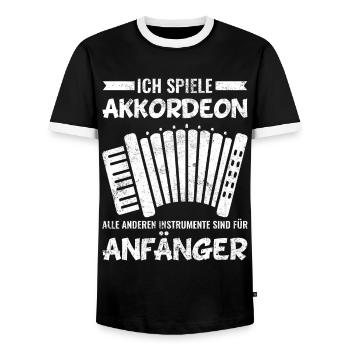 Ziehharmonika Akkordeon Musiker Sprüche - Männer Kontrast-T-Shirt - Schwarz/Weiß - Vorne - AI Model Female 172 light (172cm) & AI Model Male 178 light (178cm)