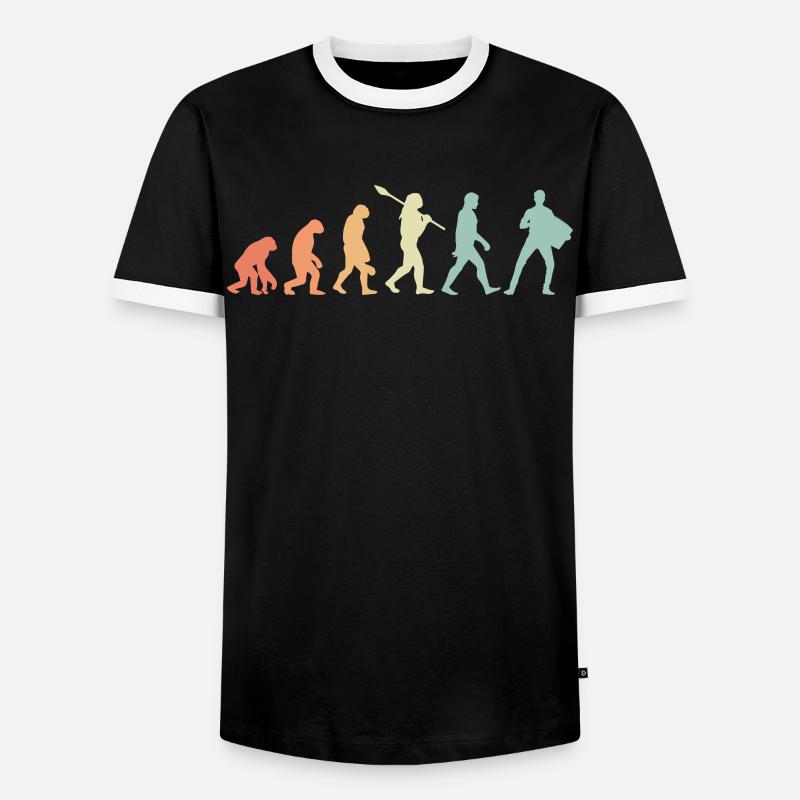 Akkordeon Retro Evolution - Männer Kontrast-T-Shirt - Schwarz/Weiß