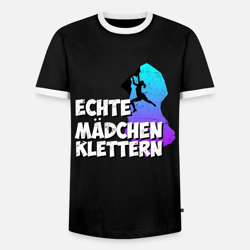 Echte Mädchen Klettern - Männer Kontrast-T-Shirt - Schwarz/Weiß