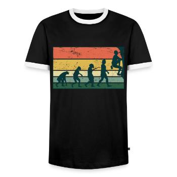 Retro Grimpeurs Alpinistes Escalades - T-shirt contrasté Homme - noir/blanc - Devant - AI Model Female 172 light (172cm) & AI Model Male 178 light (178cm)