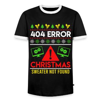 Christmas Proverbe 404 Error Sweater not Found - T-shirt contrasté Homme - noir/blanc - Devant - AI Model Female 172 light (172cm) & AI Model Male 178 light (178cm)