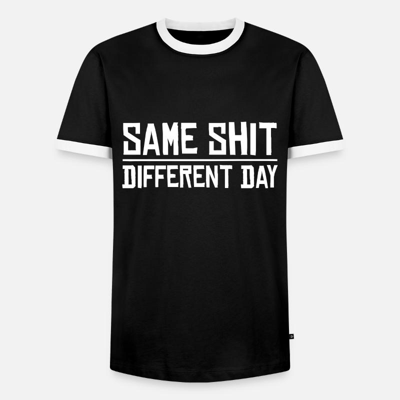 Same Shit - Different Day - Men's Ringer Shirt - black/white