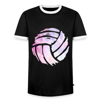 Volleyball Team Volleyball Volleyball Player - Men's Ringer Shirt - black/white - Front - AI Model Female 172 light (172cm) & AI Model Male 178 light (178cm)
