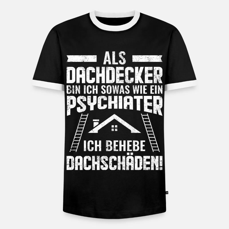 Dachdecker | Lustige Sprüche - Männer Kontrast-T-Shirt - Schwarz/Weiß