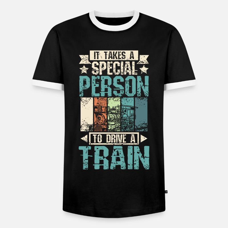 Cool train driver - Men's Ringer Shirt - black/white