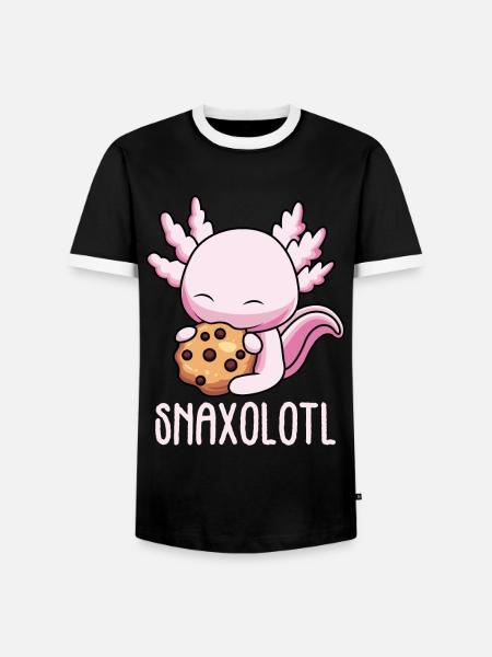 Cookie Axolotl Keks Axolotl - Männer Kontrast-T-Shirt - Schwarz/Weiß