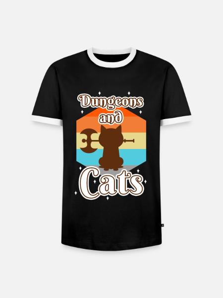 Dungeons and Cats - Men's Ringer Shirt - black/white