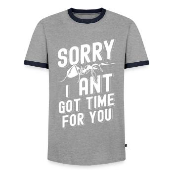 Ant Insect Gift Nature Vermin Bug Ant - Men's Ringer Shirt - grey/navy  - Front - AI Model Female 172 light (172cm) & AI Model Male 178 light (178cm)