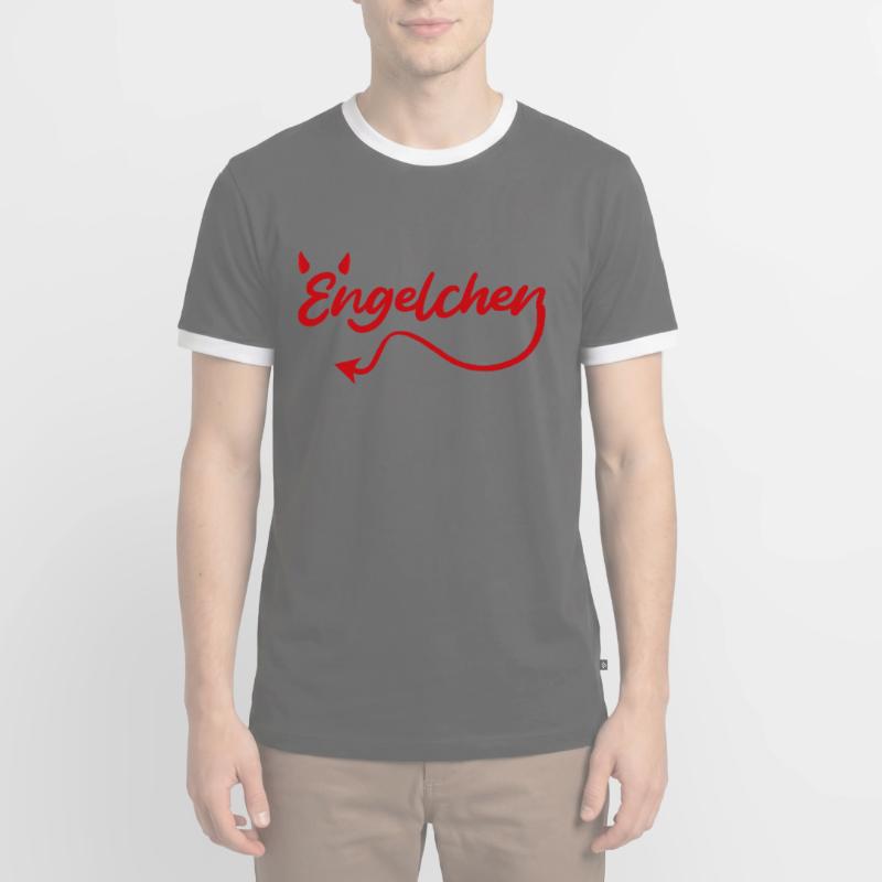 Engelchen oder Teufelchen Engel Teufel Männer Kontrast-T-Shirt