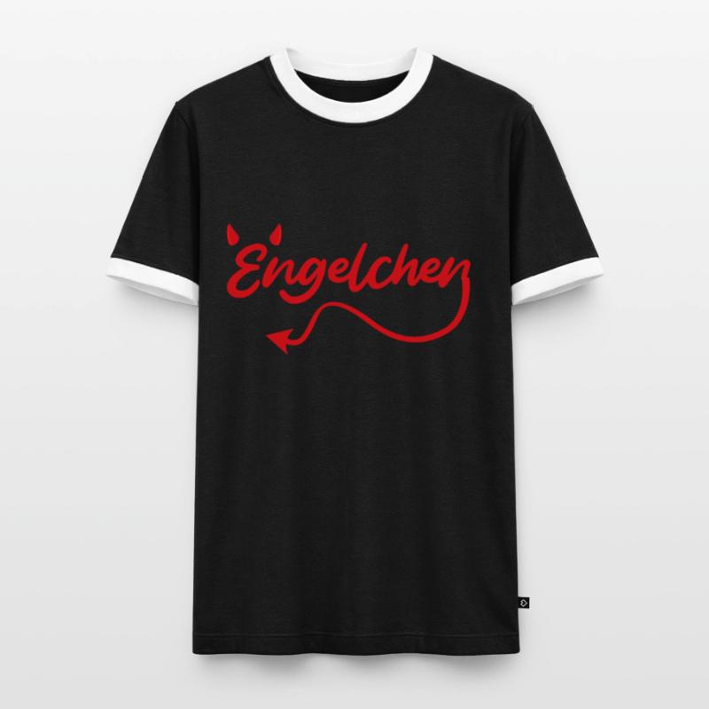 Engelchen oder Teufelchen Engel Teufel Männer Kontrast-T-Shirt