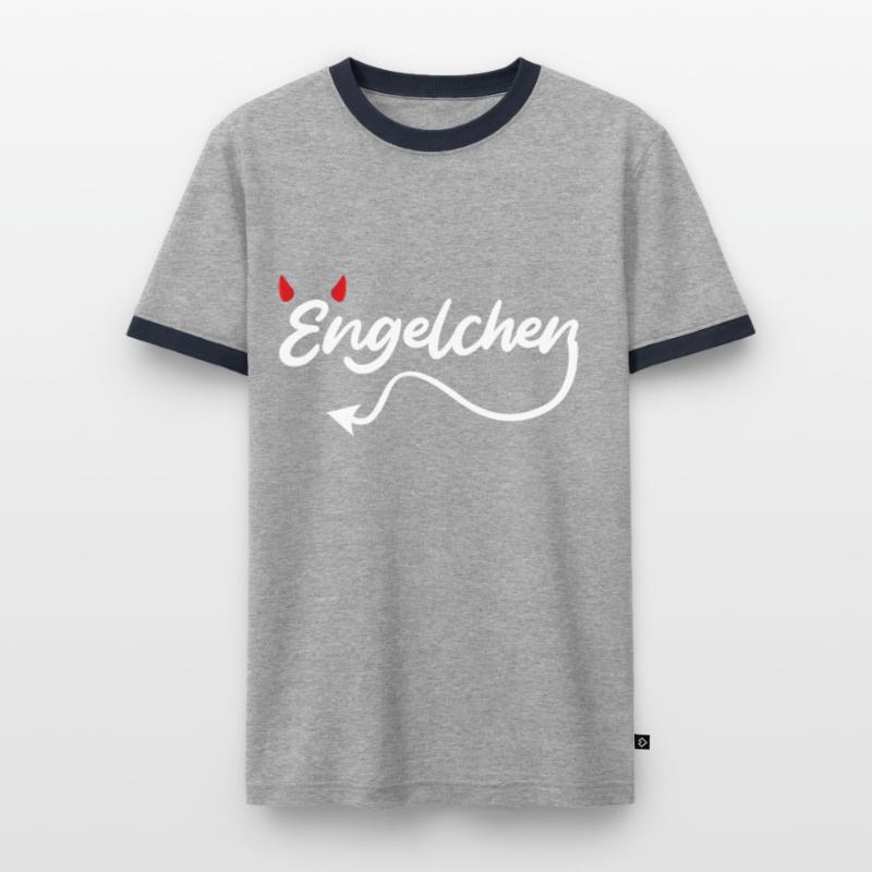 Engel oder Teufel Engelchen Teufelchen Männer Kontrast-T-Shirt
