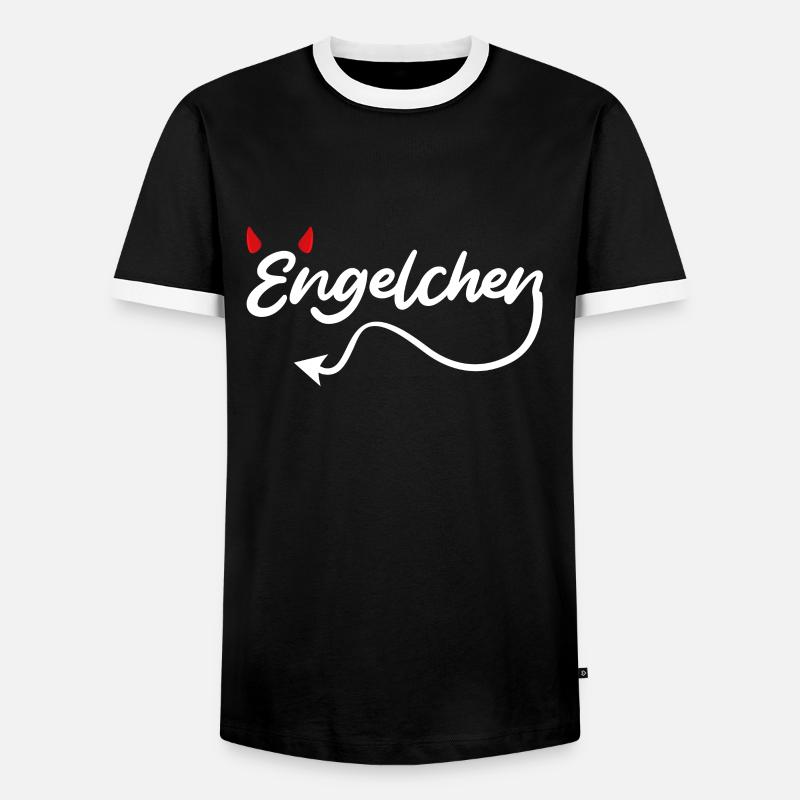 Engel oder Teufel Engelchen Teufelchen - Männer Kontrast-T-Shirt - Schwarz/Weiß