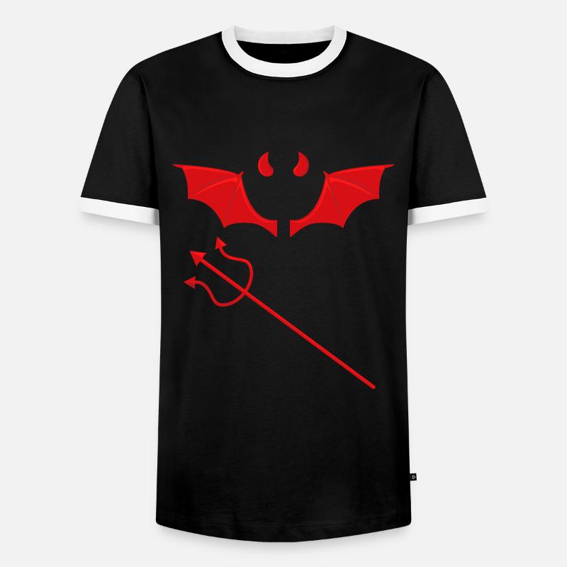 Teufel Santan Devil Evil Teufelchen - Männer Kontrast-T-Shirt - Schwarz/Weiß
