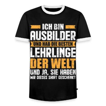 Ausbilder Jubiläum Geschenk - Männer Kontrast-T-Shirt - Schwarz/Weiß - Vorne - AI Model Female 172 light (172cm) & AI Model Male 178 light (178cm)