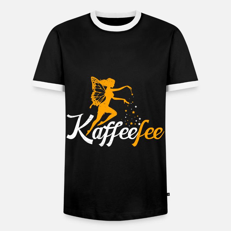 Kaffeefee Kaffee Fee Kaffee Trinker - Männer Kontrast-T-Shirt - Schwarz/Weiß