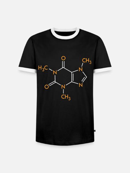 Kaffeetrinker Koffein Strukturformel Kaffee - Männer Kontrast-T-Shirt - Schwarz/Weiß