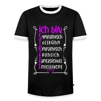 Für den besten Menschen - Ich bin Steffi - Männer Kontrast-T-Shirt - Schwarz/Weiß - Vorne - AI Model Female 172 light (172cm) & AI Model Male 178 light (178cm)