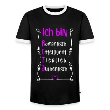 Für den besten Menschen - Ich bin Rita - Männer Kontrast-T-Shirt - Schwarz/Weiß - Vorne - AI Model Female 172 light (172cm) & AI Model Male 178 light (178cm)
