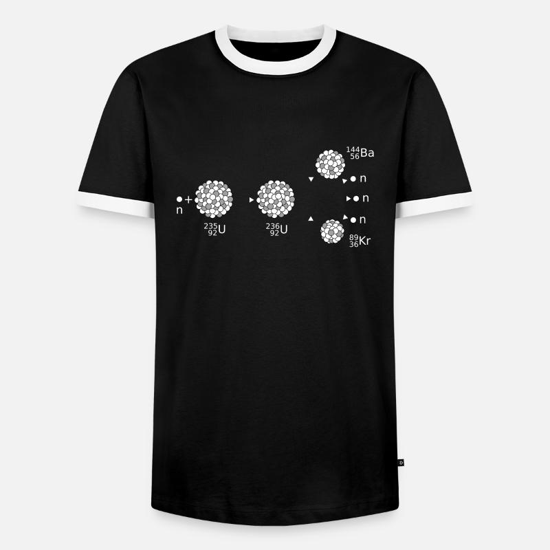 uranium 235, Physics science nuclear - Männer Kontrast-T-Shirt - Schwarz/Weiß