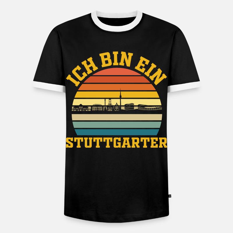 Stuttgart | Ich bin ein Stuttgarter - Männer Kontrast-T-Shirt - Schwarz/Weiß