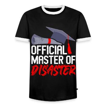 Offizieller Master of Disaster Master Abschluss - Männer Kontrast-T-Shirt - Schwarz/Weiß - Vorne - AI Model Female 172 light (172cm) & AI Model Male 178 light (178cm)
