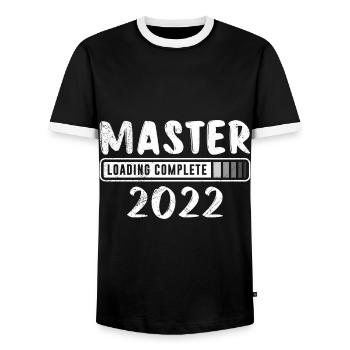 Master 2022 Masterarbeit Master Abschluss - Männer Kontrast-T-Shirt - Schwarz/Weiß - Vorne - AI Model Female 172 light (172cm) & AI Model Male 178 light (178cm)