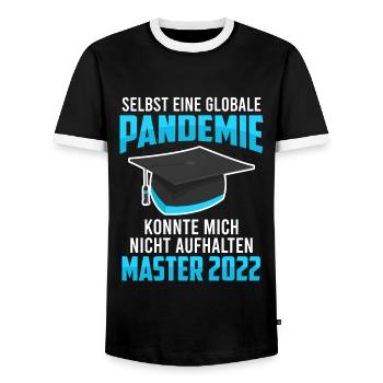 Master Abschluss 2022 Pandemie - Männer Kontrast-T-Shirt - Schwarz/Weiß - Vorne - AI Model Female 172 light (172cm) & AI Model Male 178 light (178cm)