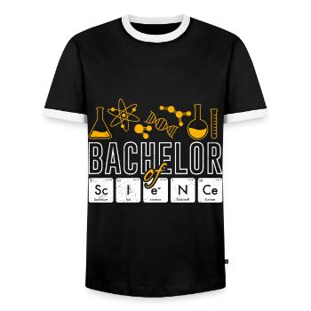 Bachelor of Science Chemiker Chemie Bachelor - Männer Kontrast-T-Shirt - Schwarz/Weiß - Vorne - AI Model Female 172 light (172cm) & AI Model Male 178 light (178cm)