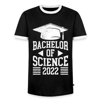 Bachelor of Science Bachelor Bachelor's Degree - Men's Ringer Shirt - black/white - Front - AI Model Female 172 light (172cm) & AI Model Male 178 light (178cm)
