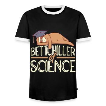 Bettchiller of Science Bachelor Degree 2022 - Men's Ringer Shirt - black/white - Front - AI Model Female 172 light (172cm) & AI Model Male 178 light (178cm)