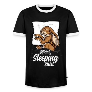 Offizielles Schlafshirt Hase Kaninchen Schlafanzug - Männer Kontrast-T-Shirt - Schwarz/Weiß - Vorne - AI Model Female 172 light (172cm) & AI Model Male 178 light (178cm)
