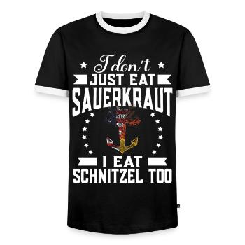 German-Americans - DNA Anchor - Men's Ringer Shirt - black/white - Front - AI Model Female 172 light (172cm) & AI Model Male 178 light (178cm)
