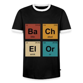 Bachelorabschluss Bachelor of Science Bachelor - Männer Kontrast-T-Shirt - Schwarz/Weiß - Vorne - AI Model Female 172 light (172cm) & AI Model Male 178 light (178cm)