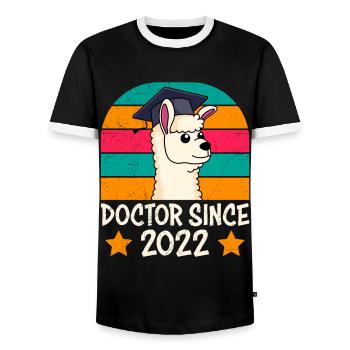 Docteur depuis 2022 Thèse de doctorat Doctorat - T-shirt contrasté Homme - noir/blanc - Devant - AI Model Female 172 light (172cm) & AI Model Male 178 light (178cm)