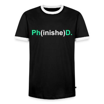 Doctorate 2022 Doctor - Men's Ringer Shirt - black/white - Front - AI Model Female 172 light (172cm) & AI Model Male 178 light (178cm)