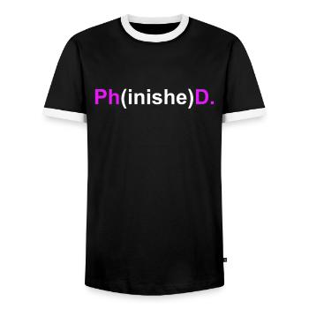 Doctorat doctorat en doctorat Phinished - T-shirt contrasté Homme - noir/blanc - Devant - AI Model Female 172 light (172cm) & AI Model Male 178 light (178cm)