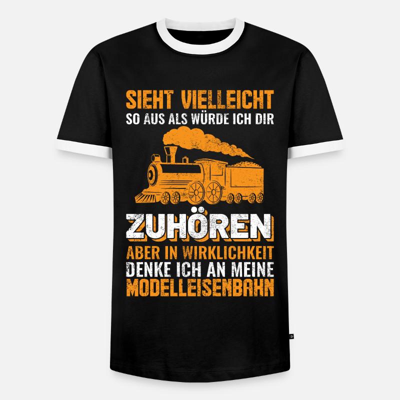 Modellbau Eisenbahn Modellbahner - Männer Kontrast-T-Shirt - Schwarz/Weiß