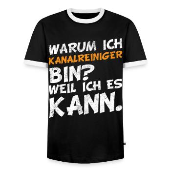 Kanalreiniger Abwasserspezialist lustige Sprüche - Männer Kontrast-T-Shirt - Schwarz/Weiß - Vorne - AI Model Female 172 light (172cm) & AI Model Male 178 light (178cm)