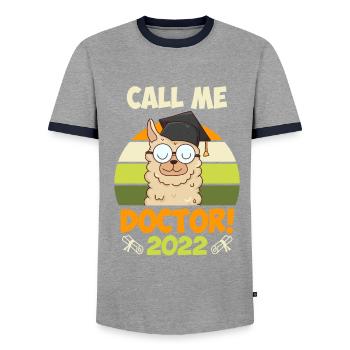 Thèse Doctorat 2022 Thèse de doctorat - T-shirt contrasté Homme - gris/marine  - Devant - AI Model Female 172 light (172cm) & AI Model Male 178 light (178cm)