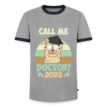 Doctorat 2022 Thèse de doctorat Doctorat - T-shirt contrasté Homme - gris/marine  - Devant - AI Model Female 172 light (172cm) & AI Model Male 178 light (178cm)