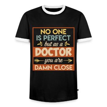 Thèse terminée Doctorat 2022 Doctorat - T-shirt contrasté Homme - noir/blanc - Devant - AI Model Female 172 light (172cm) & AI Model Male 178 light (178cm)