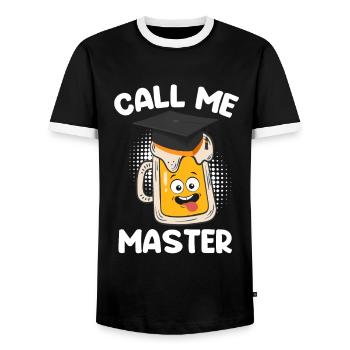 Master's Degree Master 2022 Master - Men's Ringer Shirt - black/white - Front - AI Model Female 172 light (172cm) & AI Model Male 178 light (178cm)